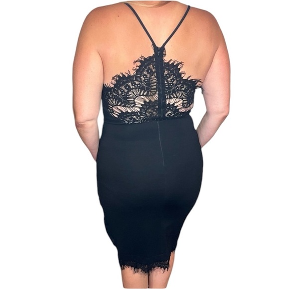 ASTR The Label Black Peeking Lace Cocktail Racerback Lace Dress with Back Zipper - Picture 5 of 13